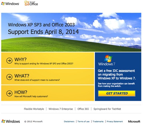 Finalizan soporte para Windows XP