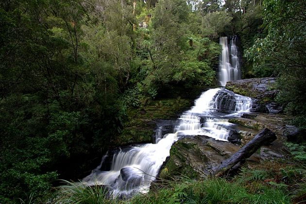 Mitai waterfall flowing slow exposure