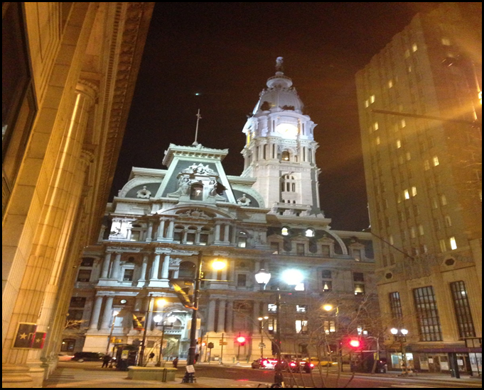 city hall at night