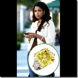 Tracey Edmonds With Her Yellow Diamond Engagement Ring