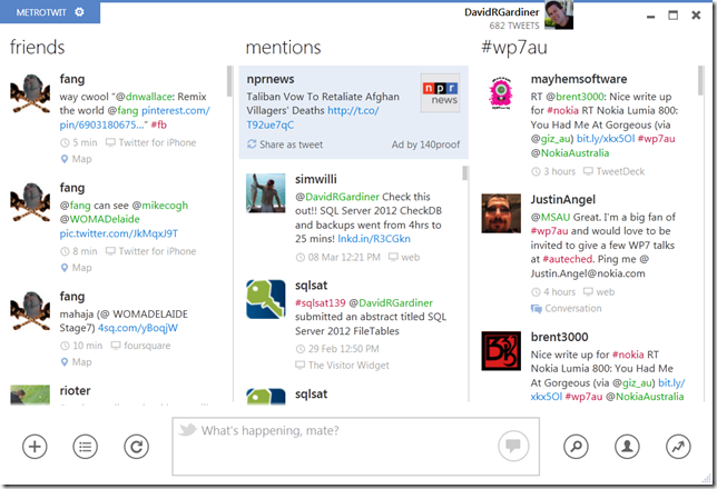 Screenshot of MetroTwit