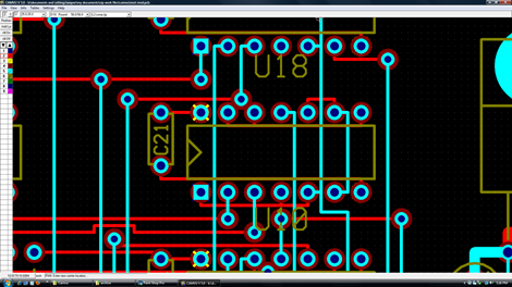 Enlarged view of PCB section