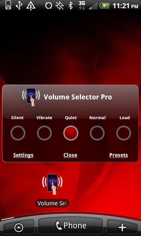 Android application Volume Selector Pro screenshort