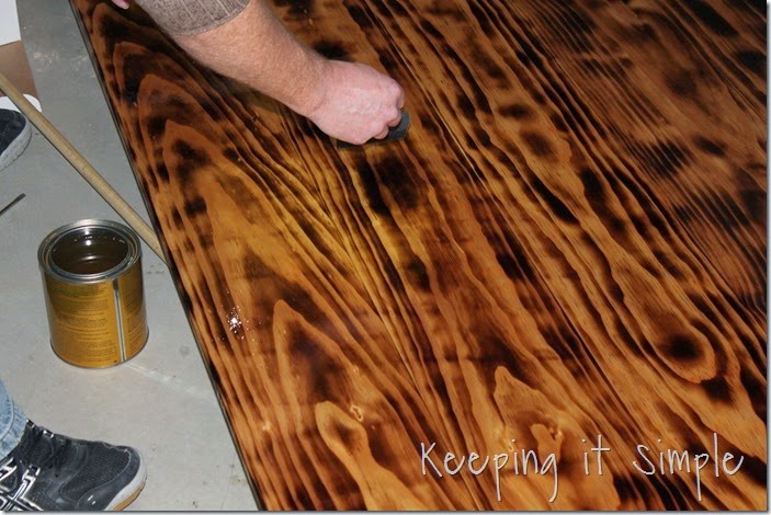 Diy Dining Table With Burned Wood Finish Using A Bernzomatic Dining Table With Burned Wood Finish