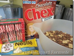 Chocolate Chocolate Candy Cane Chex Mix - The Backyard Farmwife