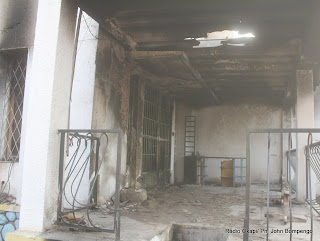  – Une vue de la chaine de télévision RLTV incendié le 6/9/2011 à Kinshasa. Radio Okapi/ Ph. John Bompengo