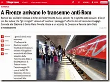 A Firenze arrivano le transenne anti-Rom