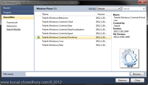 Telerik.Windows.Controls.Premitives Library Reference Added