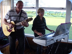 Kevin and Jan Johnston playing some great bouncy numbers. Smile you're on Candid Camera!