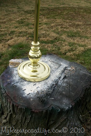 brass lamp painted