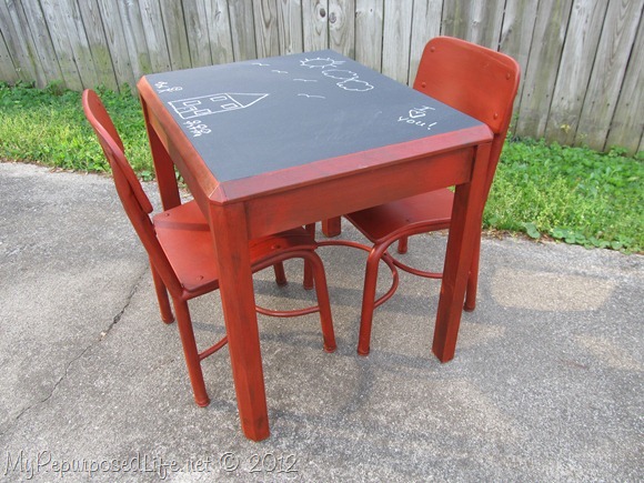 Kids Chalkboard table & chairs (12)