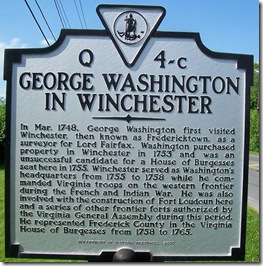 George Washington In Winchester, marker Q-4c in Frederick County, VA