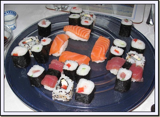 Andrea and Thomas's plate of sushi
