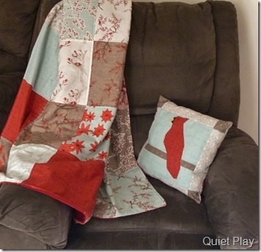 Winter's Lane quilt and cushion