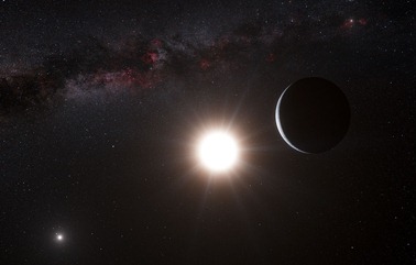 ilustração do planeta em torno da Alfa Centauri B