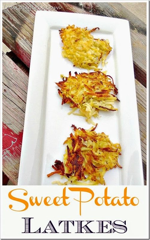 Baked sweet potato latkes