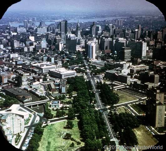 View-Master Philadelphia (A631), Scene 1: Aerial of City Center