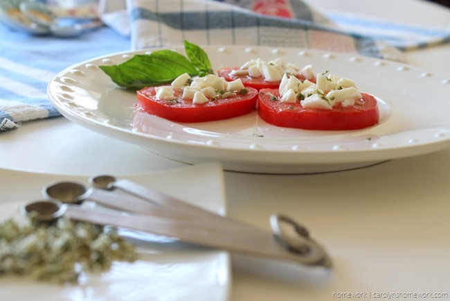 Tomato with Mozzarella and Basil Salt via homework (9)