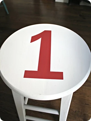 stencil on stool