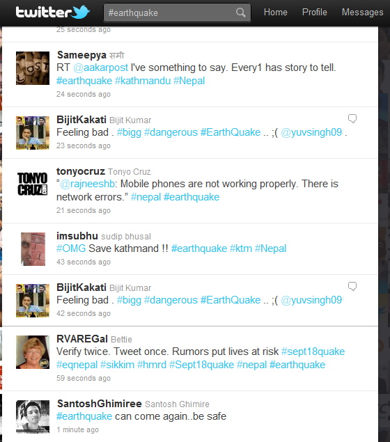 earthquake on twitter earthquake on twitter