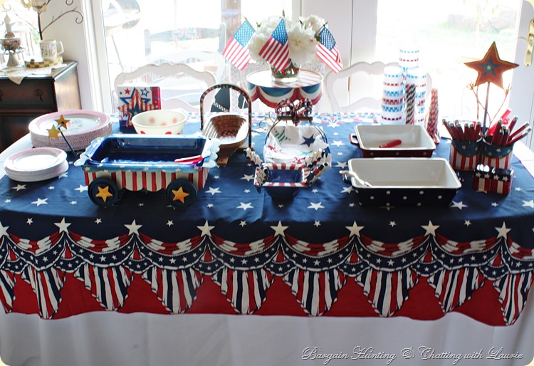 Red white and blue snack table