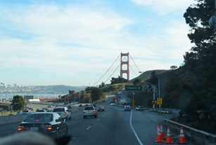 The Golden Gate Bridge coming from the north