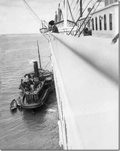 Cobh Tender "America" alongside Titanic