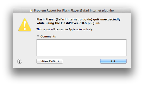 Adobe Flash Player Crash