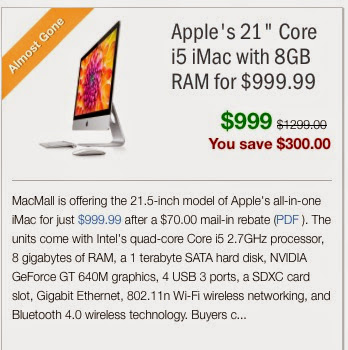 IMac deal at MacMall