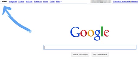 flecha a google plus desde google