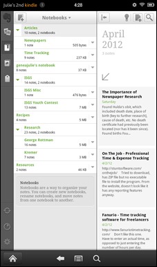 Kindle-evernote