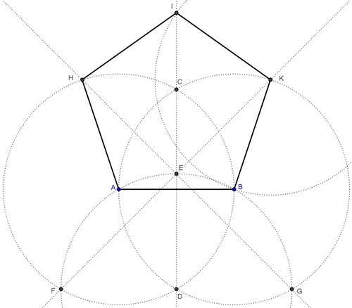 Как нарисовать правильный пятиугольник