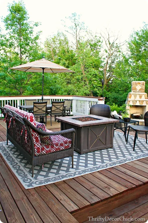 large deck with living areas