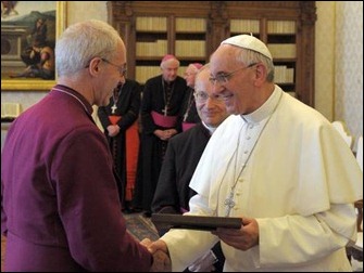 Papa Francisco e o líder mundial dos anglicanos, Justin Welby