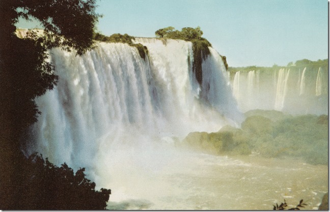 Varig Airlines Advertising Postcard - Iguacu Falls, Brazil