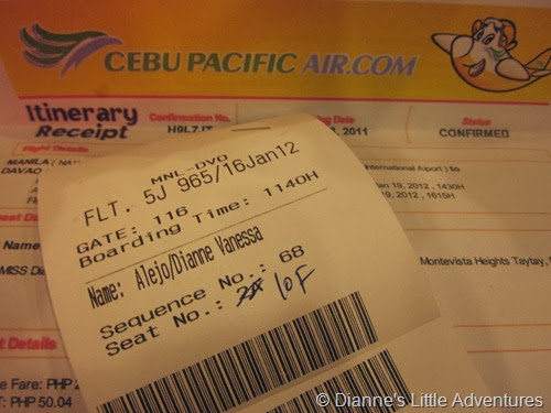 2012, davao, philippines, travel, itinerary, 4 days 3 nights