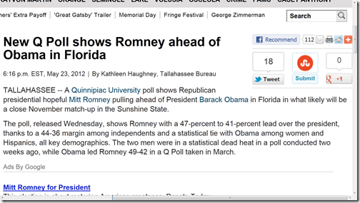 Romney Florida poll
