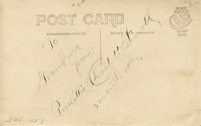 Postcard Priscilla Charlott Giswold DL Antiques back