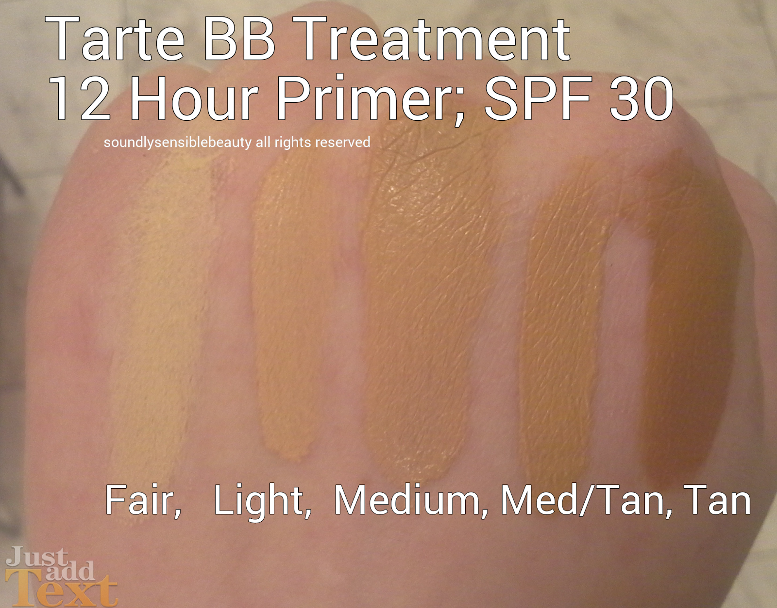 Tarte BB Primer 12 Hour Treatment; Review & Swatches of Shades