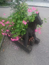 Cheval pot de fleurs