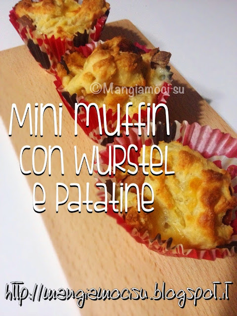 mini-muffin con wustel e patatine