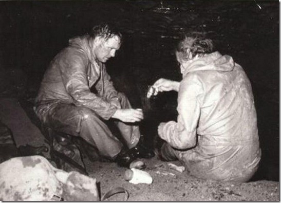 Armstrong with Holden deepest part of the cave system Armstrong with Holden deepest part of the cave system