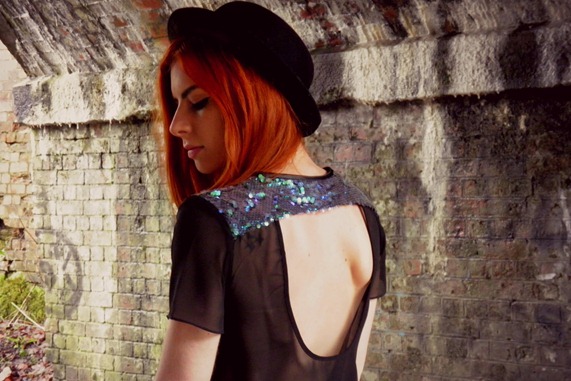Backless Sequin Top