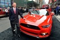 Ford CEO Alan Mulally presents the all-new Ford Mustang in Times Square, New York, Dec. 5, 2013
