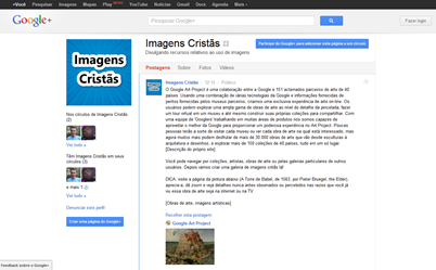 Screenshot da Página do Imagens Cristãs no Google+
