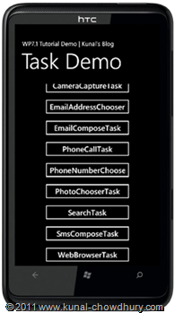 WP7.1 Demo - Task Chooser UI (scrolled) WP7.1 Demo - Task Chooser UI (scrolled)