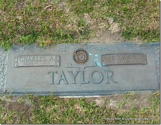 Hilma E. Carlsson Taylor and Charles A. Taylor Tombstone