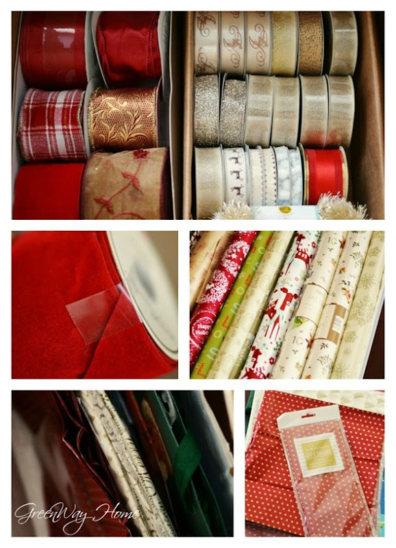 Holiday wrap organization collage