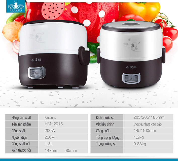 Hộp cơm cắm điện Racoons HM-2016