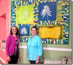 Sue Reno and Susan Brubaker Knapp on the set of Quilting Arts TV